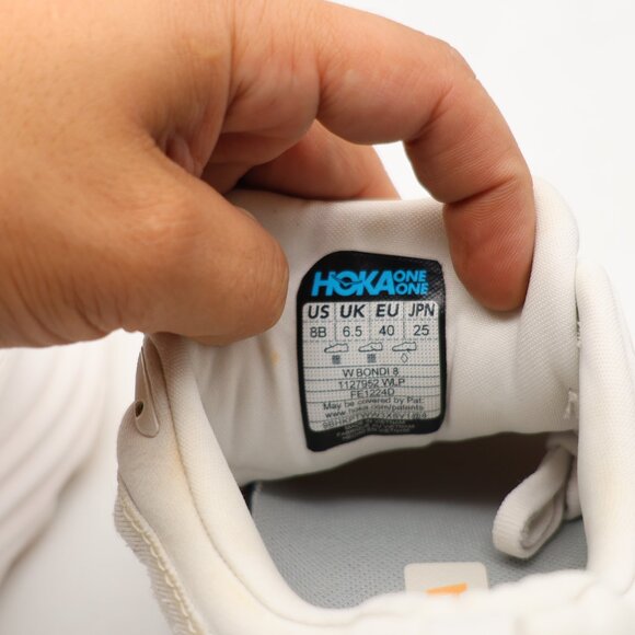 Hoka One One Bondi 8 Women's Size 8 B White Cantaloupe Athletic Running Sneakers - Picture 3 of 11